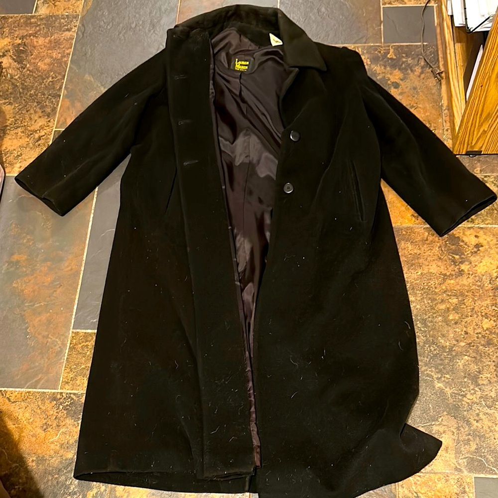 Lauren Meren Black Wool long Coat with buttons size 14